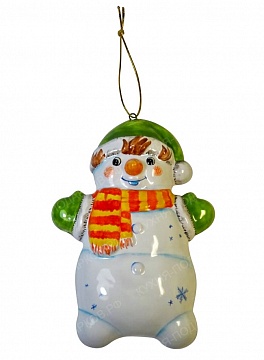 Изображения Новогодний снеговик из керамики 1